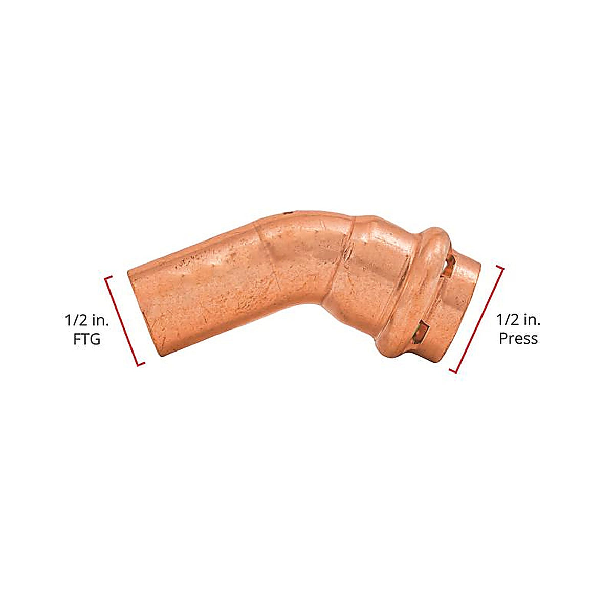 QuickFitting - SPWE11-45STR - 1/2 In. Press In. FTG In. Copper 45 Degree Street Elbow