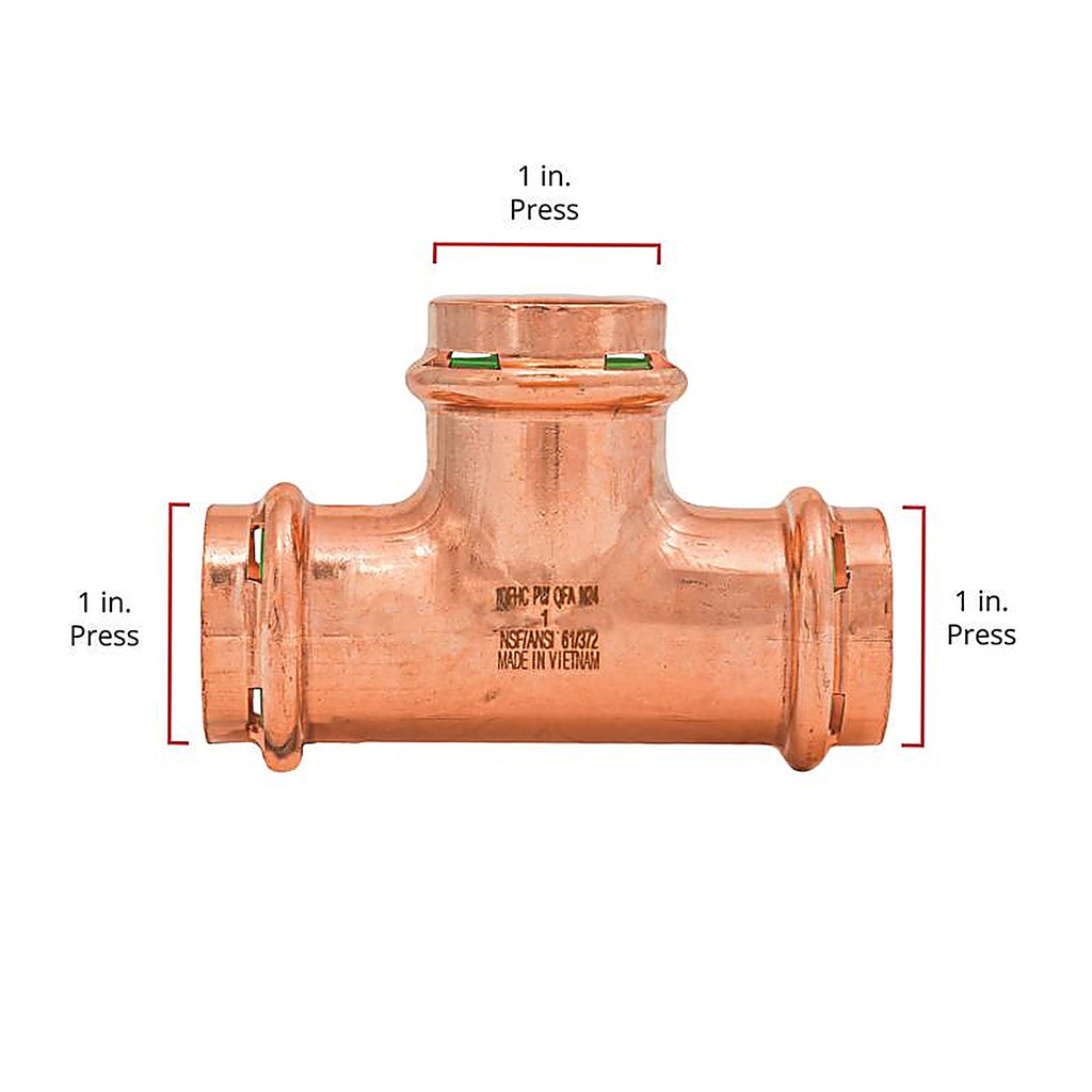 QuickFitting - SPWT333R - 1 In. Press In. Press In. Copper Tee