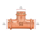 QuickFitting - SPWT333R - 1 In. Press In. Press In. Copper Tee