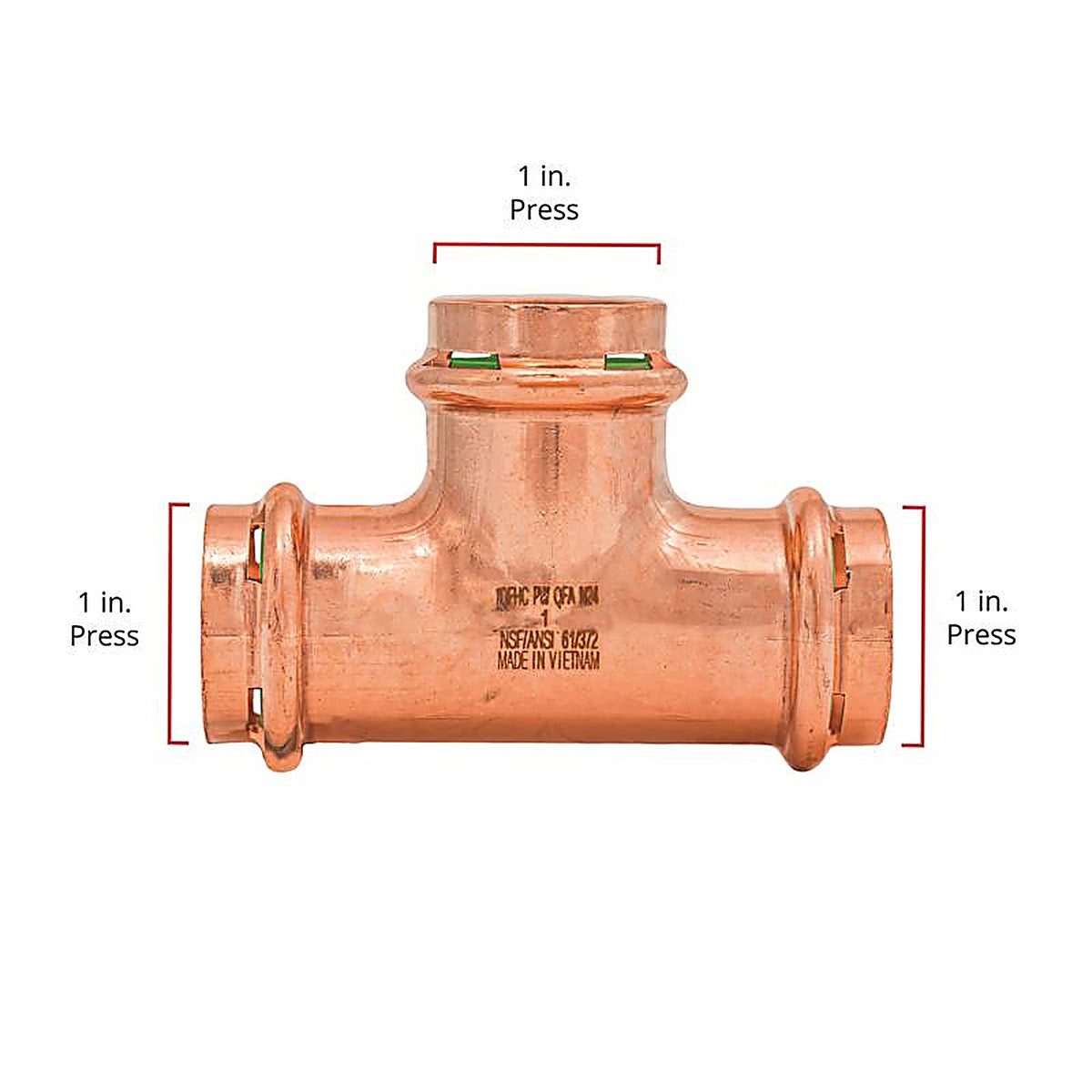 QuickFitting - SPWT333R - 1 In. Press In. Press In. Copper Tee