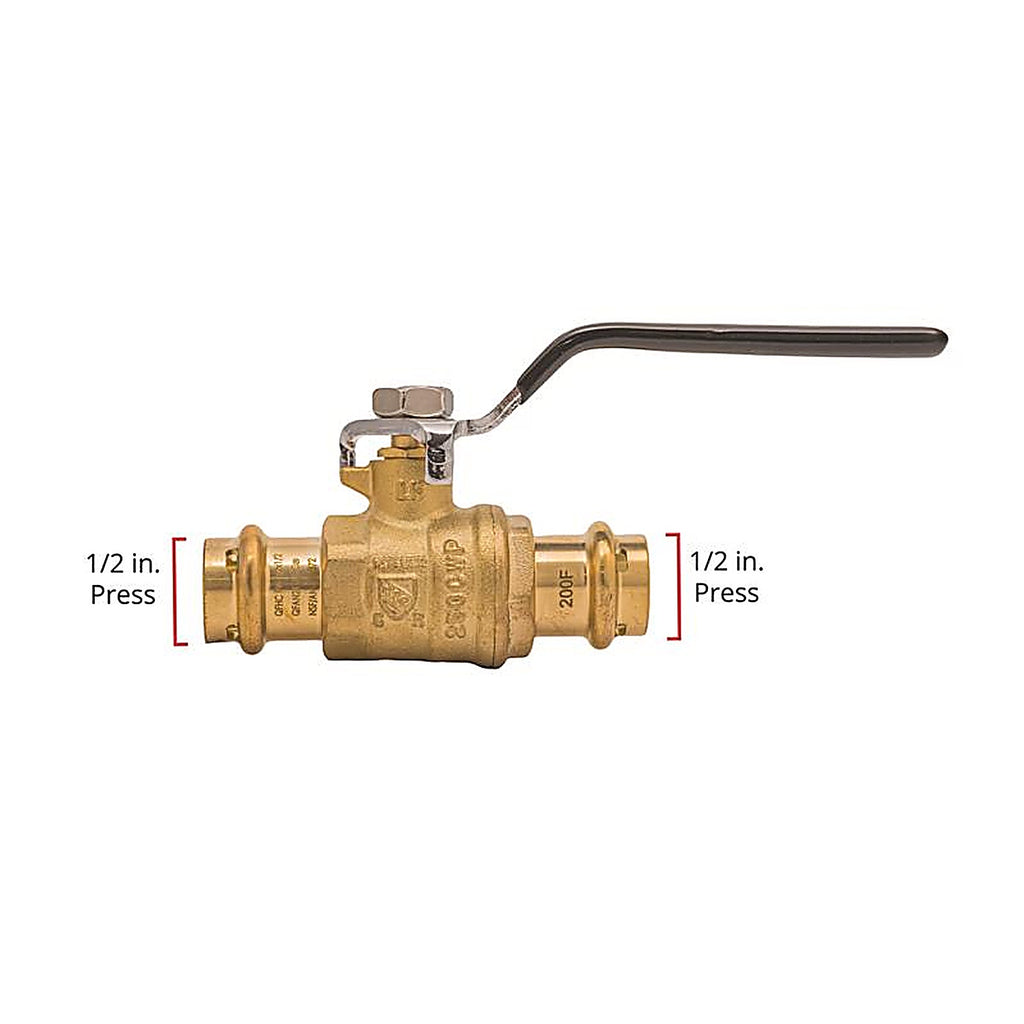 QuickFitting - SPBV11R - 1/2 In. Brass Press Ball Valve