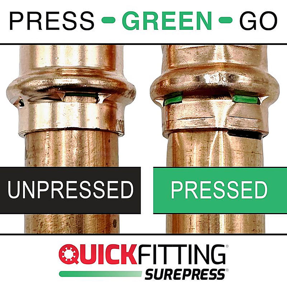 QuickFitting - SPWC22NSR-10 - 3/4 In. Press In. Press In. Copper Coupling Without Stop 10 Pack