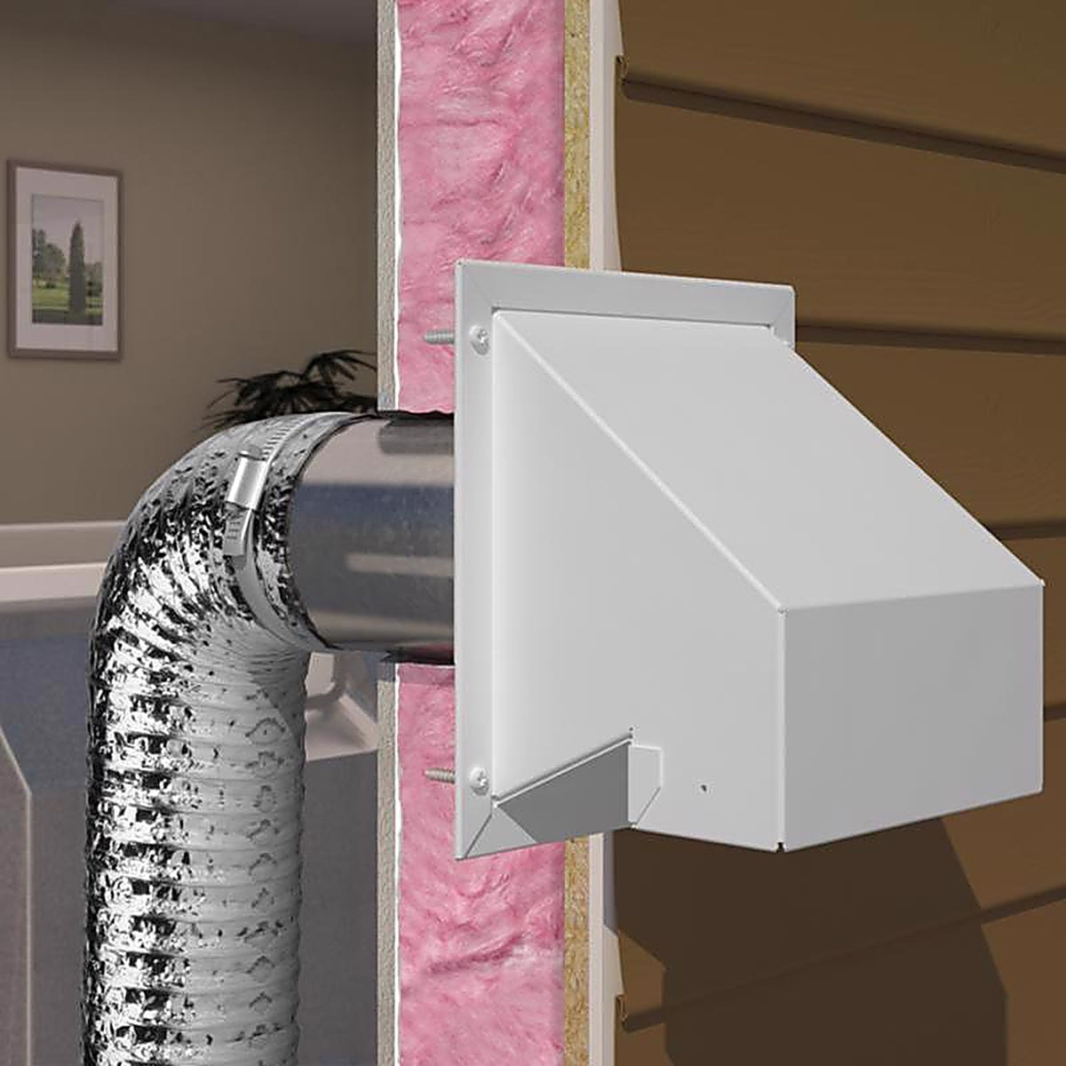 Imperial - VT0728 - 12.75 In. L X 8 In. D White Galvanized Steel Wall Exhaust Hood