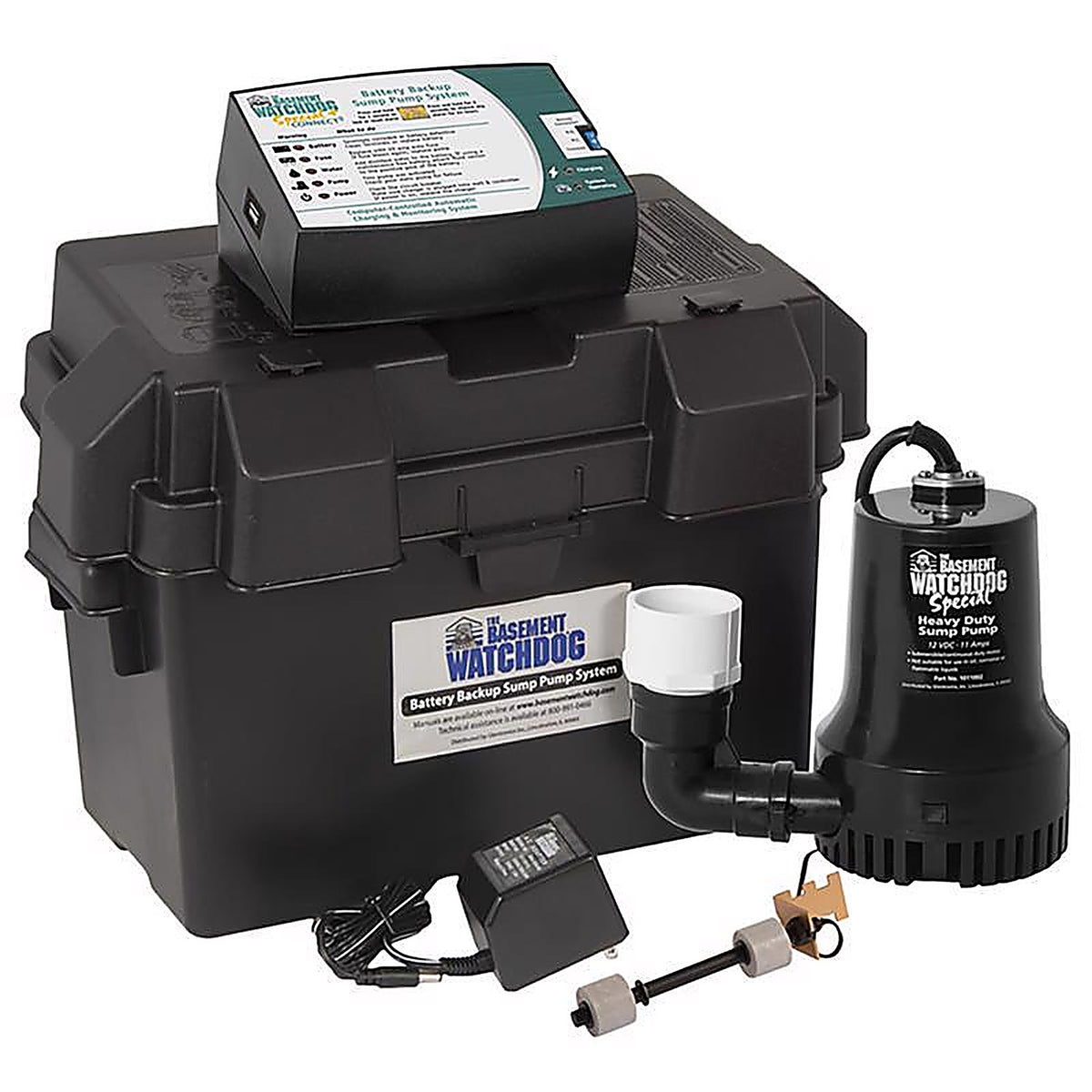 The Basement Watchdog - BWSP - 1/3 HP 2,600 GPH Thermoplastic Dual Reed Switch Battery Backup Sump Pump