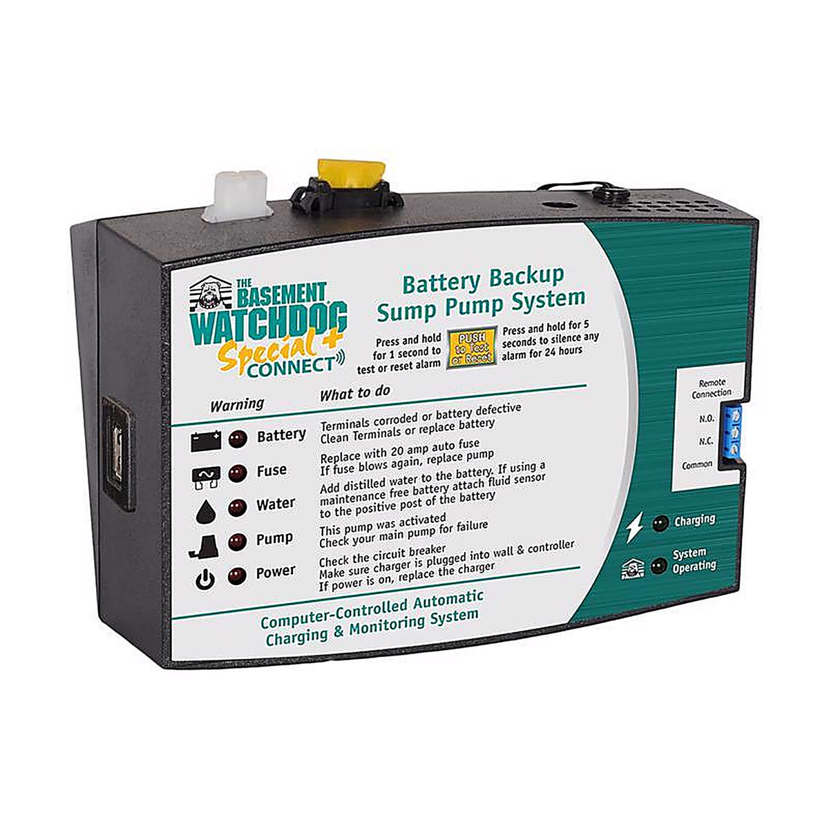 The Basement Watchdog - BWSP - 1/3 HP 2,600 GPH Thermoplastic Dual Reed Switch Battery Backup Sump Pump