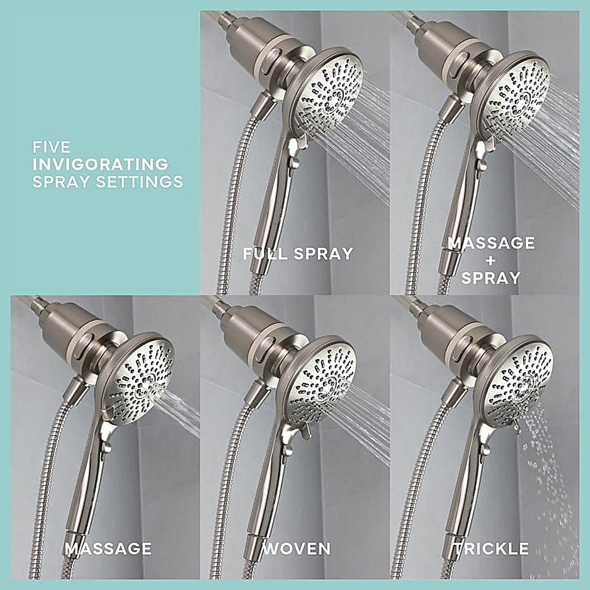 Seventy - 12159 - Danco Seventy Brushed Nickel 5 Settings Handheld Showerhead 1.8 GPM