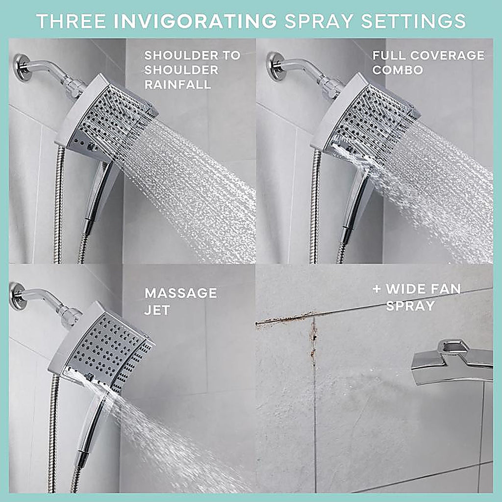 Seventy - 12161 - Danco Seventy Chrome 3 Settings Showerhead Combo 1.8 GPM
