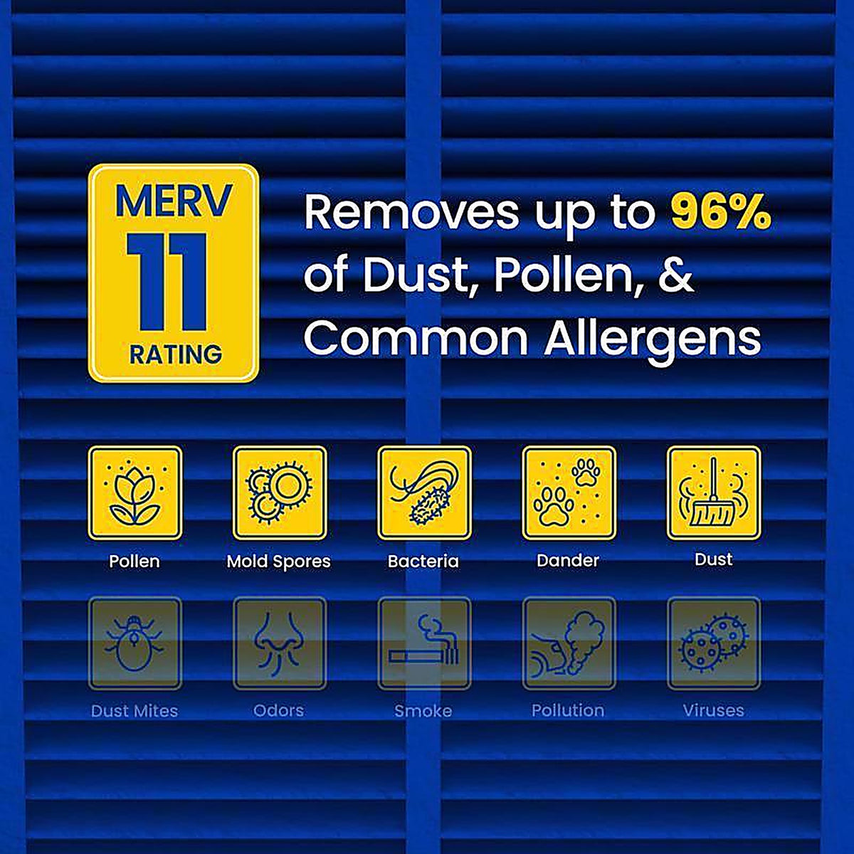 Aprilaire - 210 - 20 In. W X 25 In. H X 4 In. Synthetic Fiber 11 MERV Pleated Air Filter 1 Pack