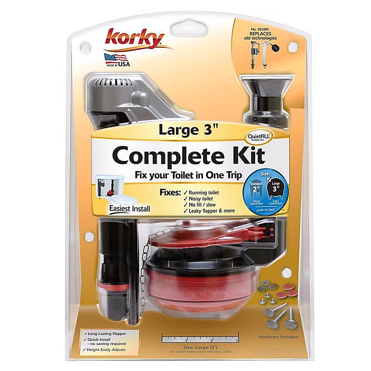 Korky - 5010MP - Complete Flush Valve and Flapper Repair Kit