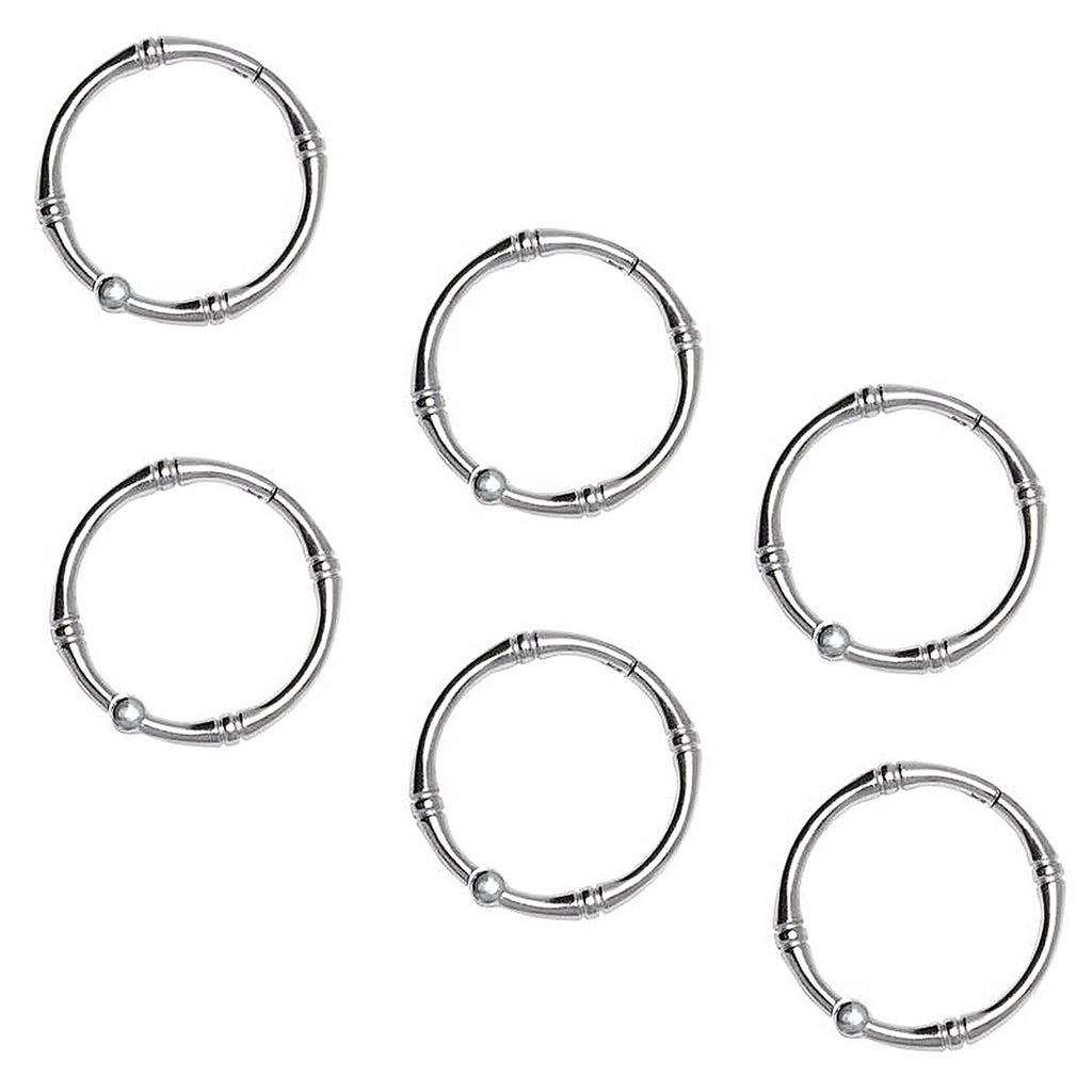 Zenna Home - HR05SSL - Chrome Silver Metal Shower Curtain Rings 12 Pack