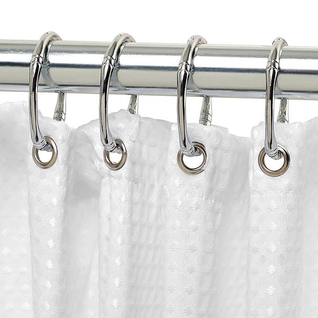 Zenna Home - HR05SSL - Chrome Silver Metal Shower Curtain Rings 12 Pack