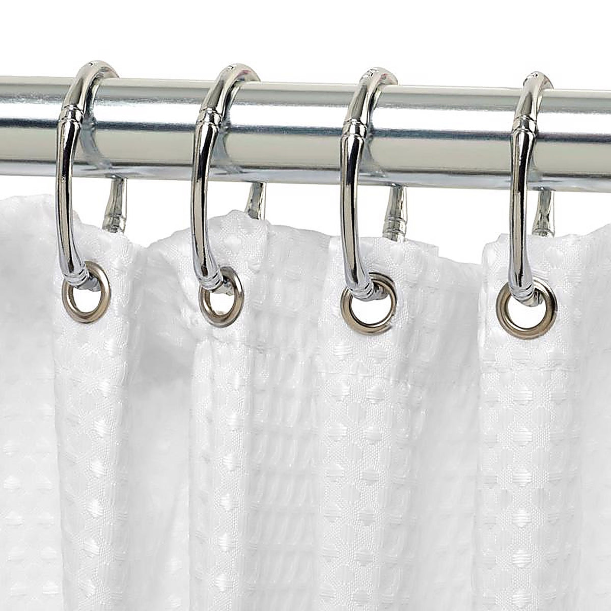 Zenna Home - HR05SSL - Chrome Silver Metal Shower Curtain Rings 12 Pack