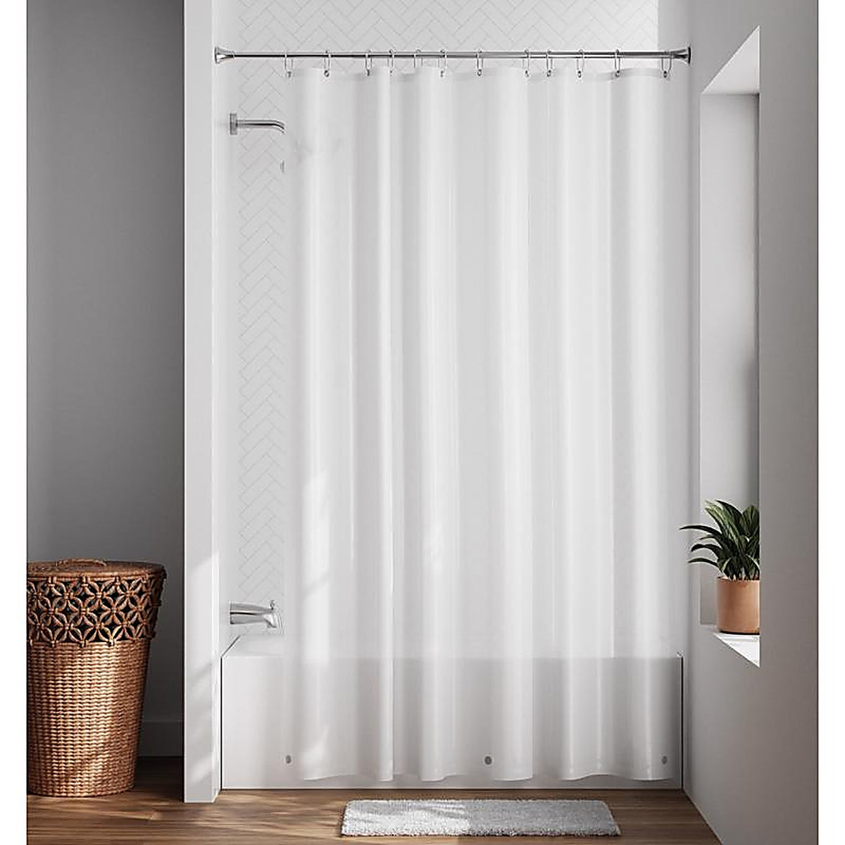 Zenna Home - LPRMFRL - 72 In. H X 70 In. W Frosted Shower Curtain Liner Peva