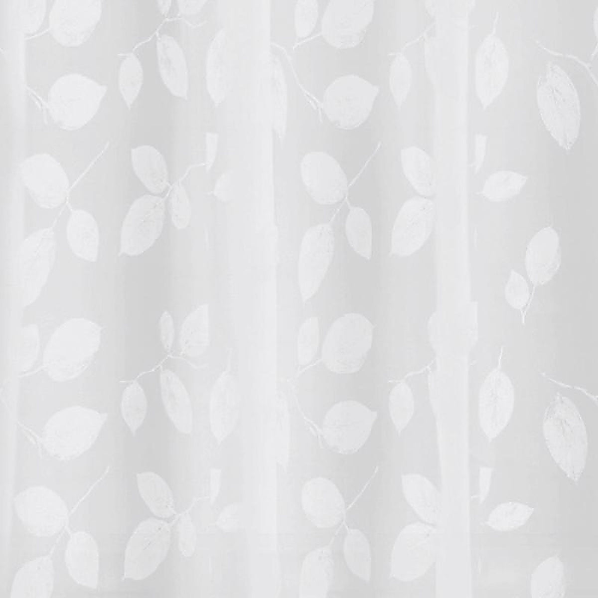 Zenna Home - CPRJLWWL - 72 In. H X 70 In. W White Just Leaves Shower Curtain Peva