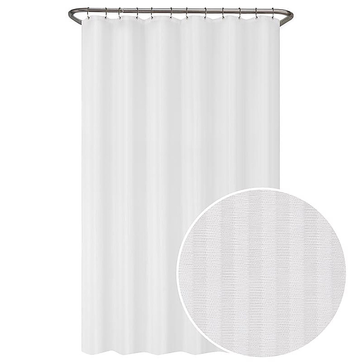 Zenna Home - LFRWTRWWL - 72 In. H X 70 In. W White Striped Shower Curtain Liner Fabric
