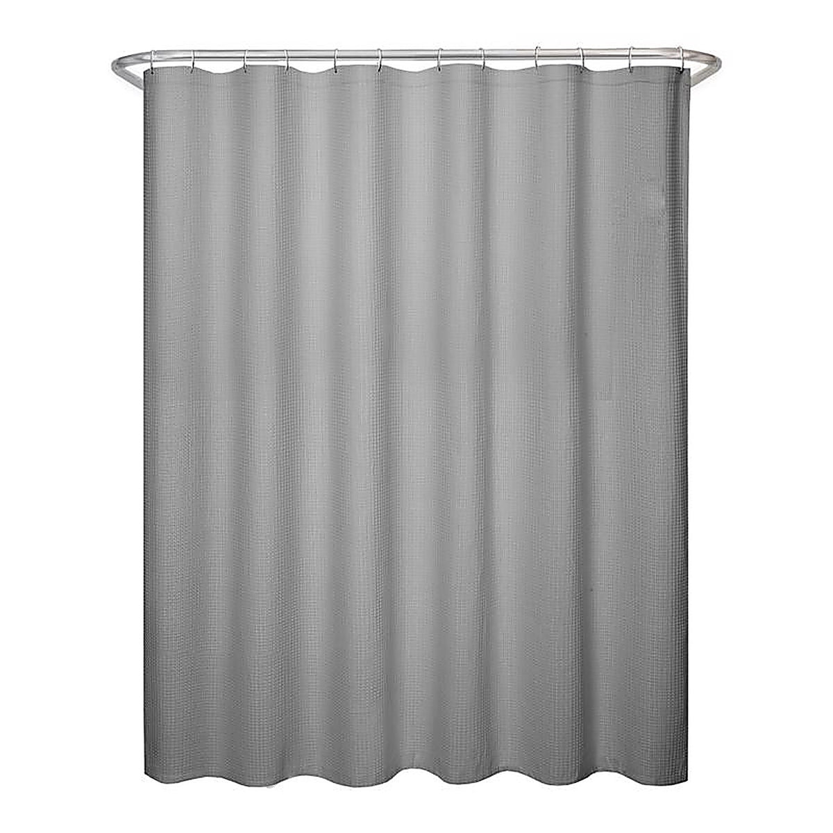 Zenna Home - CFRWAFGYL - 72 In. H X 70 In. W Grey Spa Waffle Shower Curtain Fabric