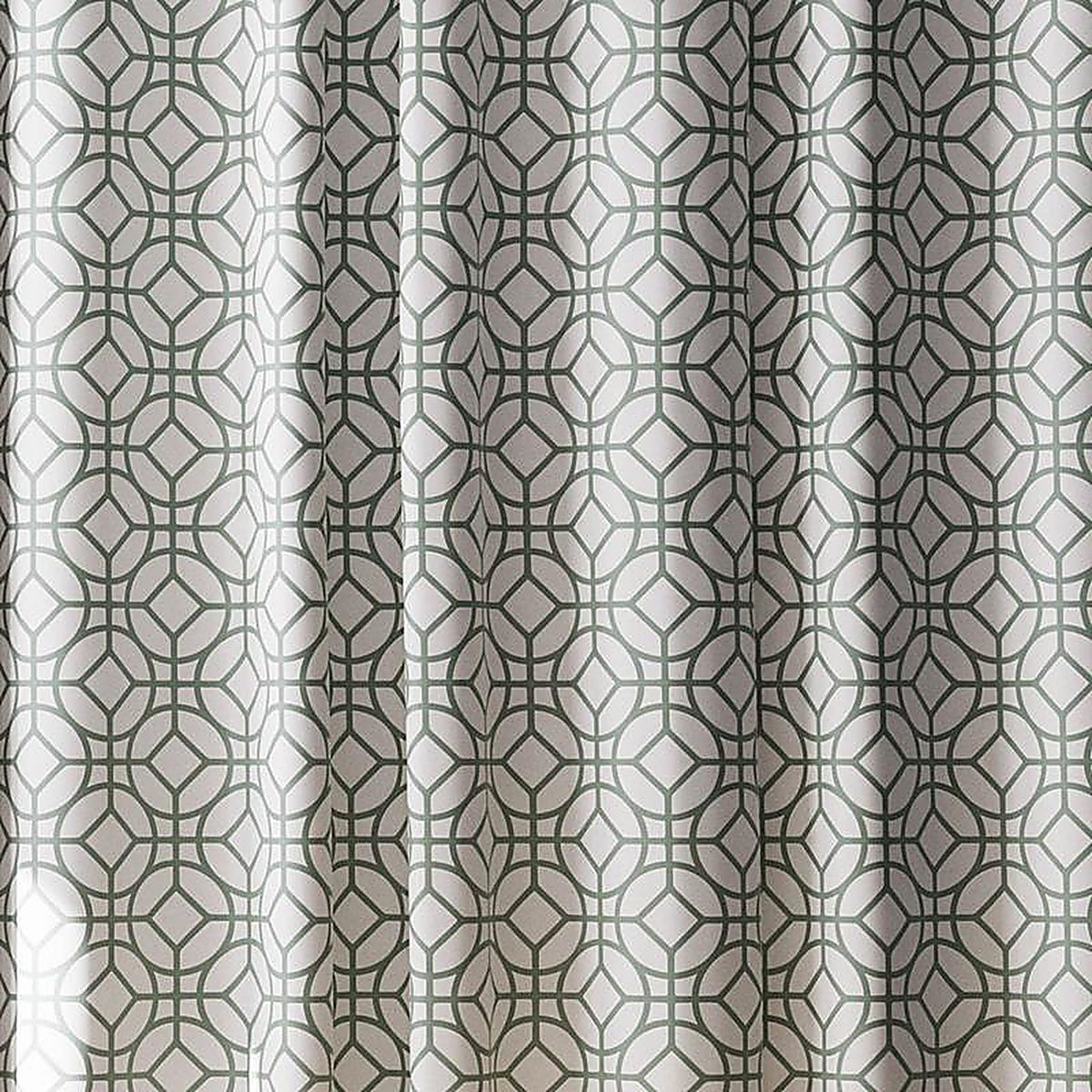 Zenna Home - CFRQUNSG - 72 In. H X 70 In. W Green Geometric Shower Curtain Fabric