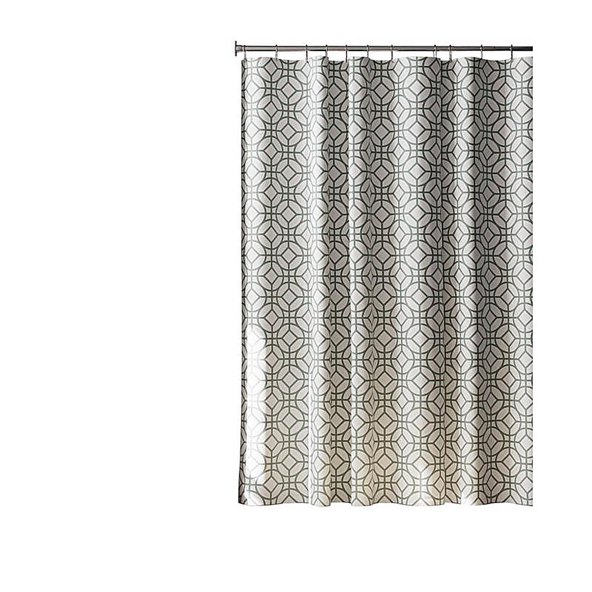 Zenna Home - CFRQUNSG - 72 In. H X 70 In. W Green Geometric Shower Curtain Fabric