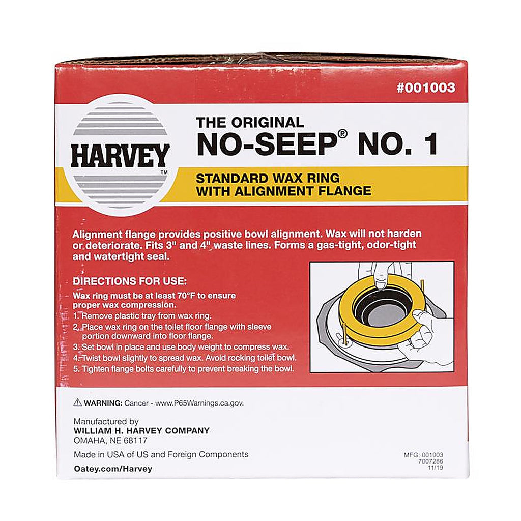 Harvey - 1003 - Wax Ring with Flange Petroleum Wax for Universal