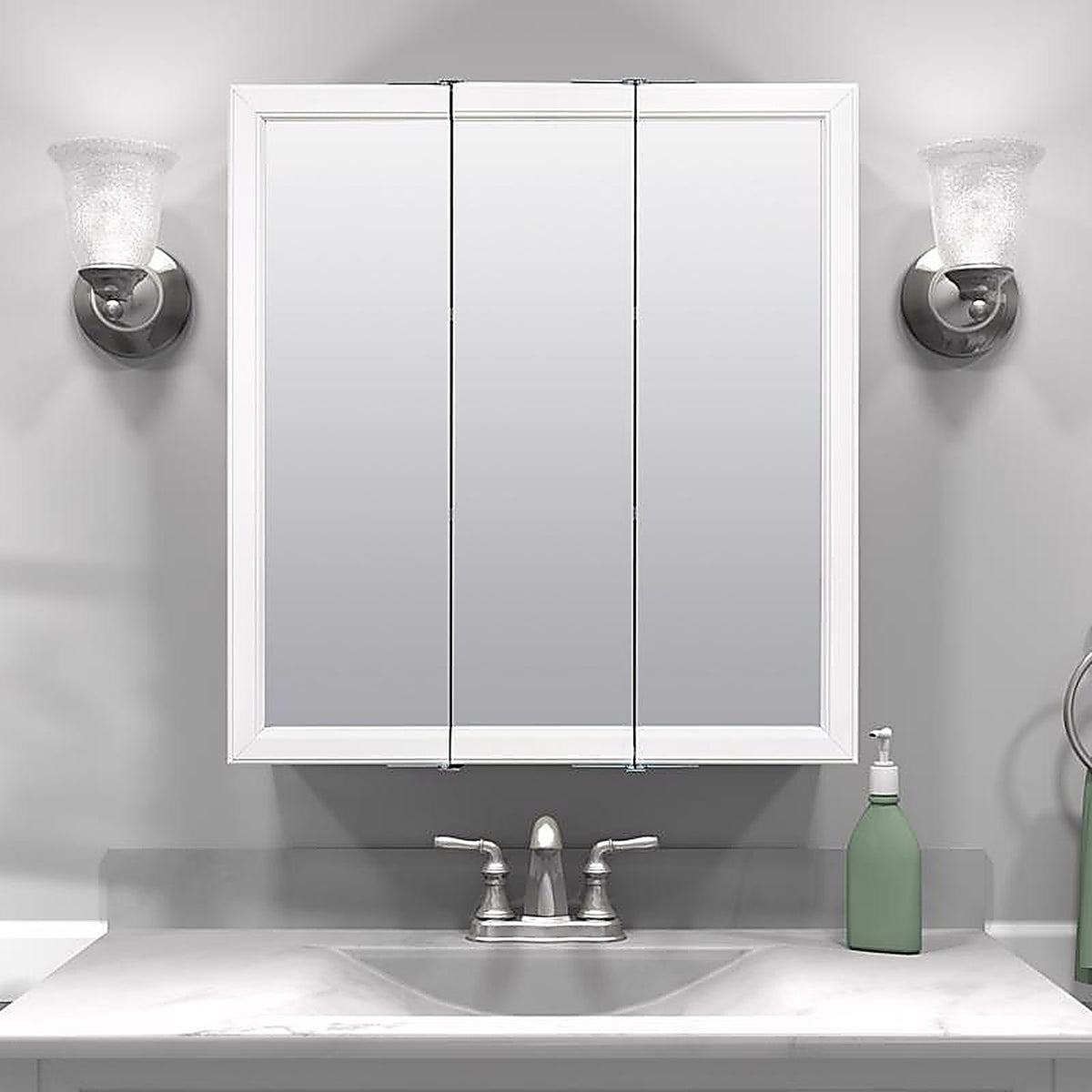 Zenith Products W24 26 in. H X 24 in. W X 4.5 in. D Rectangle Medicine Cabinet