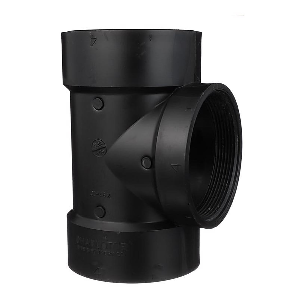 Charlotte Pipe - ABS004451200HA - 4 In. Hub X 4 In. D Hub Abs Flush Cleanout Tee