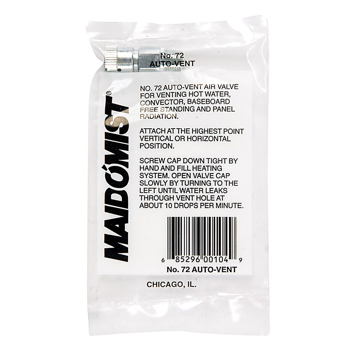 Maid O Mist - #72 - 1/8 In. NPT Brass Air Vent