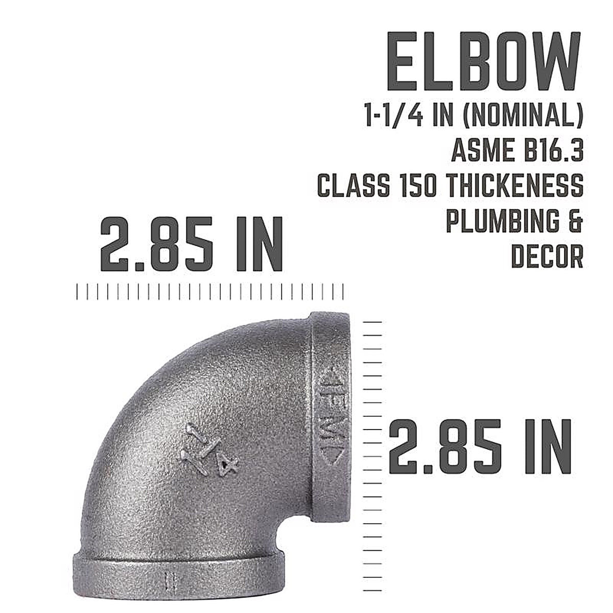 STZ Industries 310UE90-114 1-1/4 in. FIP each X 1-1/4 in. D FIP Black Malleable Iron 90 Degree Elbow