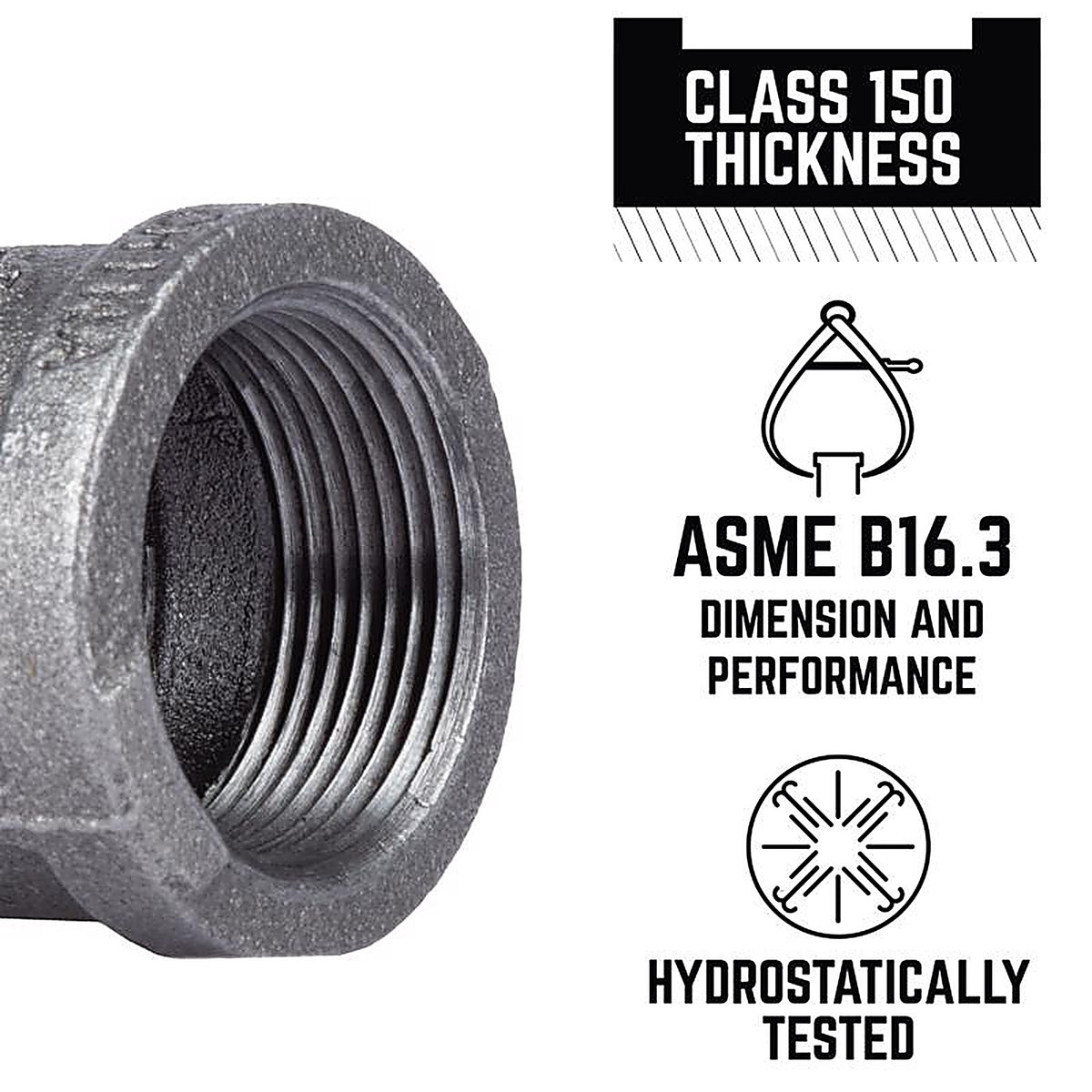 STZ Industries 310UE90-114 1-1/4 in. FIP each X 1-1/4 in. D FIP Black Malleable Iron 90 Degree Elbow