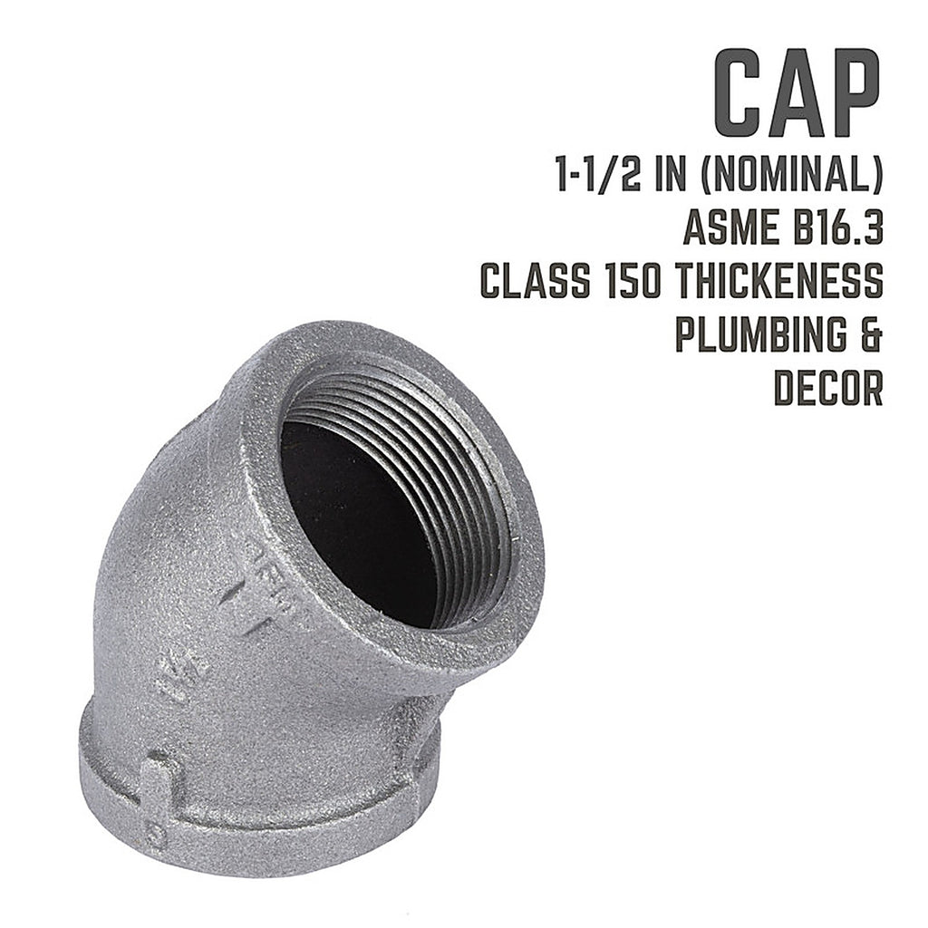STZ Industries 310UE45-112 1-1/2 in. FIP each X 1-1/2 in. D FIP Black Malleable Iron 45 Degree Elbow