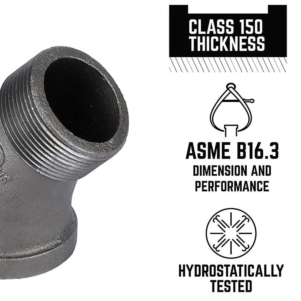 STZ - 501534 - Industries 1-1/2 In. MIP Each X 1-1/2 In. D Fip Black Malleable Iron 45 Degree Street Elbow
