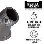 STZ - 501534 - Industries 1-1/2 In. MIP Each X 1-1/2 In. D Fip Black Malleable Iron 45 Degree Street Elbow