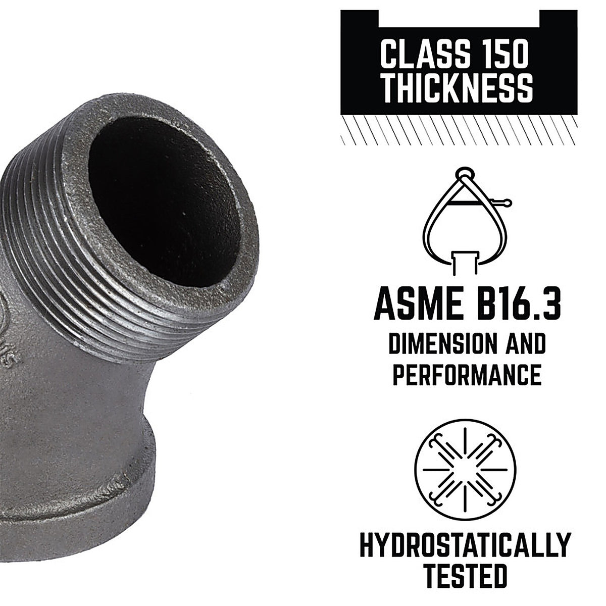STZ - 501534 - Industries 1-1/2 In. MIP Each X 1-1/2 In. D Fip Black Malleable Iron 45 Degree Street Elbow