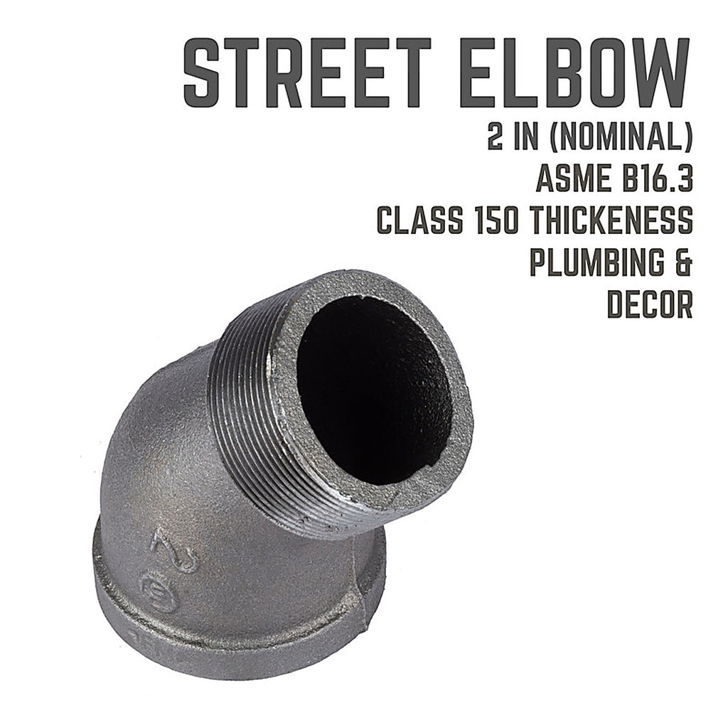 STZ - 501539 - Industries 2 In. MIP Each X 2 In. D Fip Black Malleable Iron 45 Degree Street Elbow