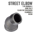 STZ - 501539 - Industries 2 In. MIP Each X 2 In. D Fip Black Malleable Iron 45 Degree Street Elbow
