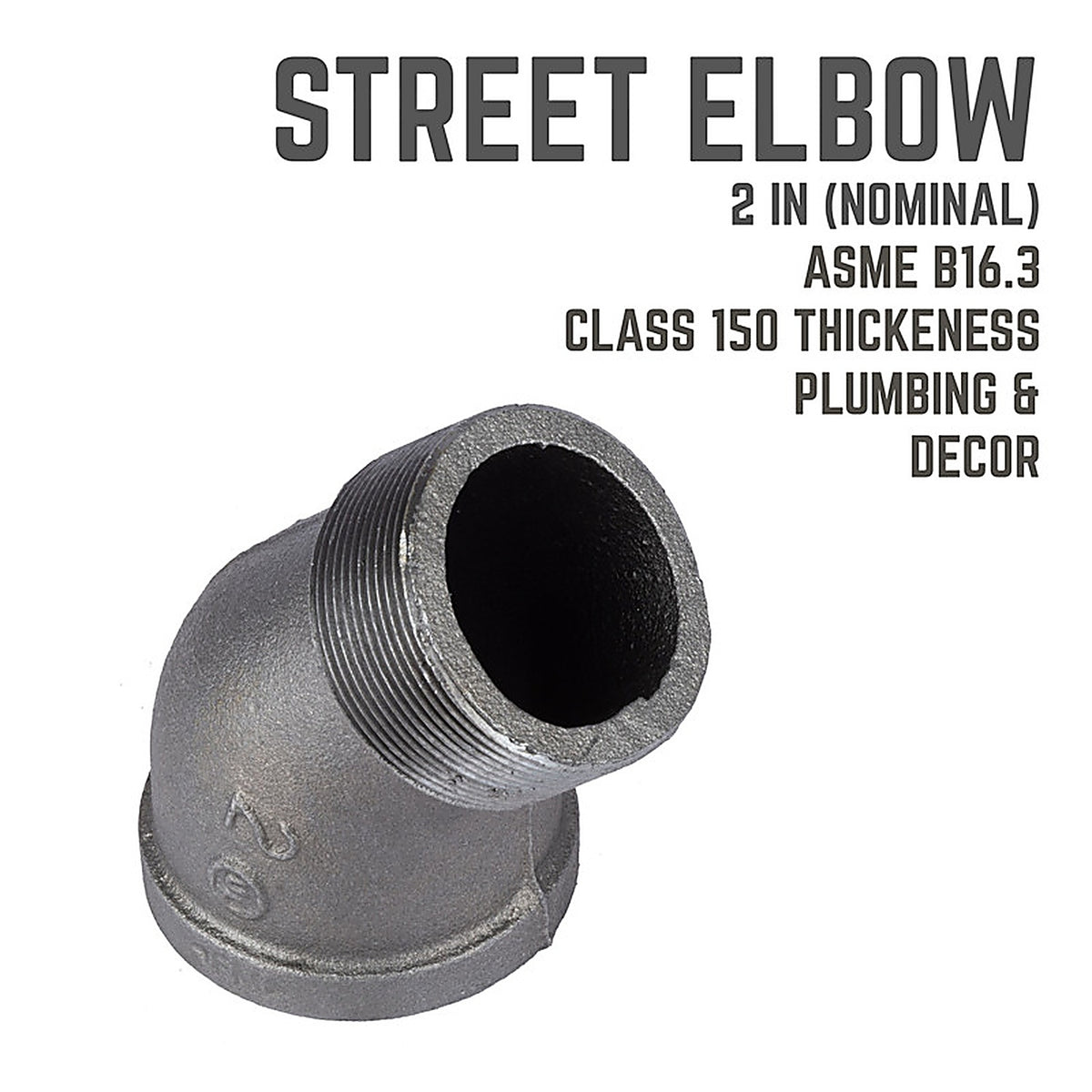 STZ - 501539 - Industries 2 In. MIP Each X 2 In. D Fip Black Malleable Iron 45 Degree Street Elbow