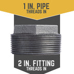 STZ Industries 310B-21 2 in. MIP each X 1 in. D Black Malleable Iron Hex Bushing