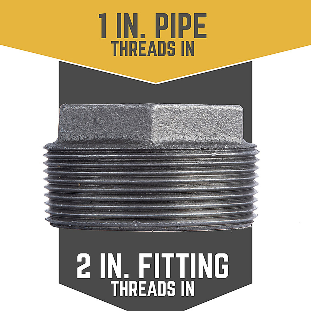 STZ Industries 310B-21 2 in. MIP each X 1 in. D Black Malleable Iron Hex Bushing
