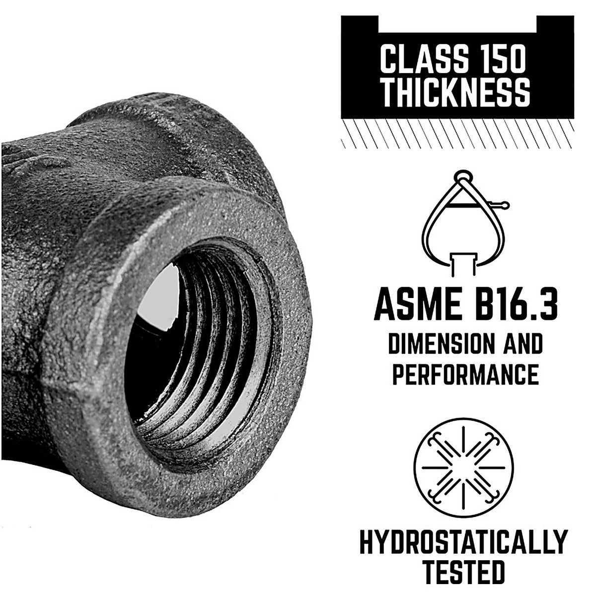 STZ Industries 310B-21 2 in. MIP each X 1 in. D Black Malleable Iron Hex Bushing