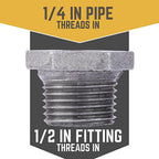 STZ Industries 310UPB-1214 1/2 in. MIP each X 1/4 in. D FIP Black Malleable Iron Hex Bushing