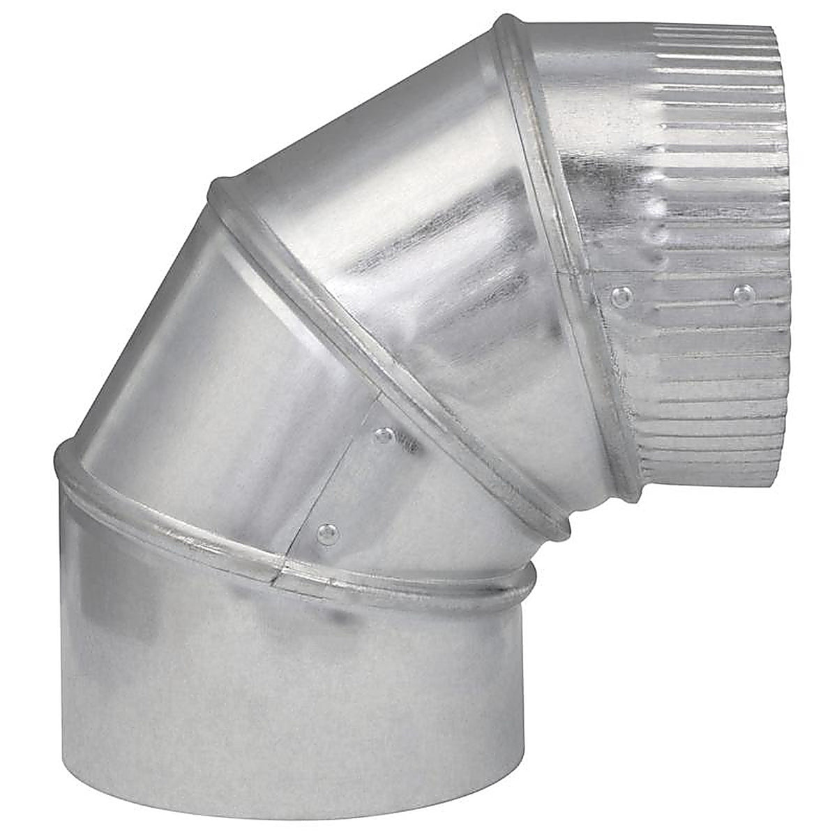 Imperial GV0289-C 5 in. Dia. x 5 in. Dia. Adjustable 90 deg. Galvanized Steel Stove Pipe Elbow