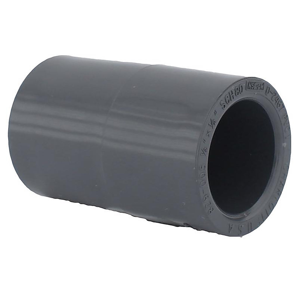 Charlotte Pipe PVC081001000 Schedule 80 1/2 in. Slip x 1/2 in. Dia. Slip PVC Coupling