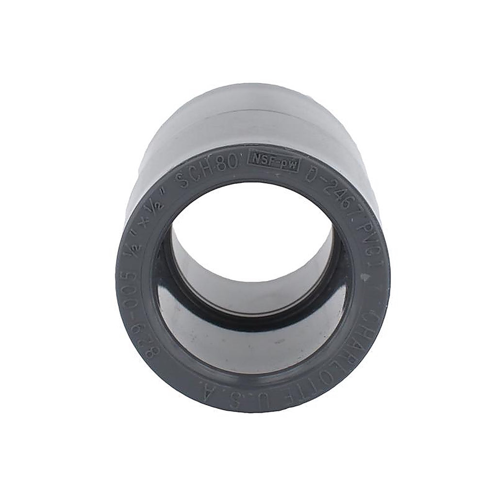 Charlotte Pipe PVC081001000 Schedule 80 1/2 in. Slip x 1/2 in. Dia. Slip PVC Coupling