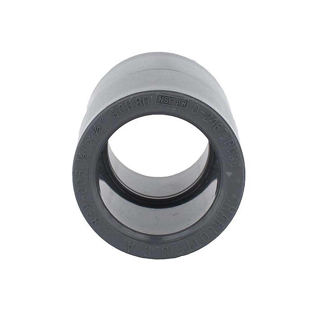 Charlotte Pipe PVC081001000 Schedule 80 1/2 in. Slip x 1/2 in. Dia. Slip PVC Coupling