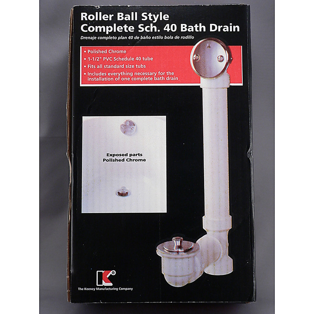 Keeney - 650PVC - 1-1/2 In. D Chrome PVC Bath Drain Roll Ball S40