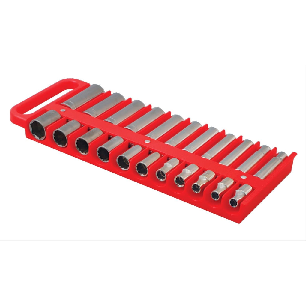 Lisle 40900 Large Magnetic 1/2 Socket Tray Red
