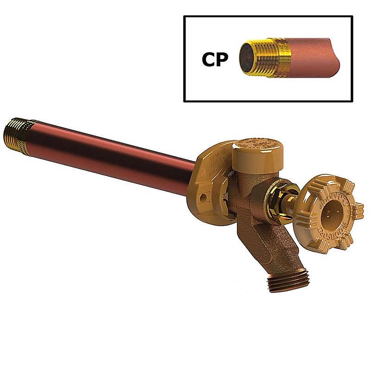 Woodford - 17CP-8-MH - Model 17 1/2 In. MIP In. Sweat Anti-Siphon Brass Freezeless Wall Faucet