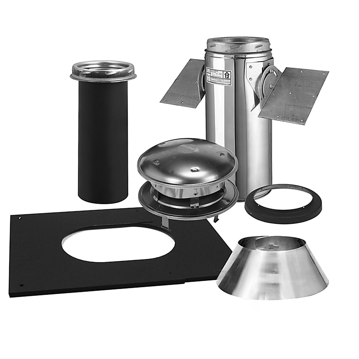 Selkirk - 208621 - 8 In. Stainless Steel Stove Pipe Ceiling Support Kit