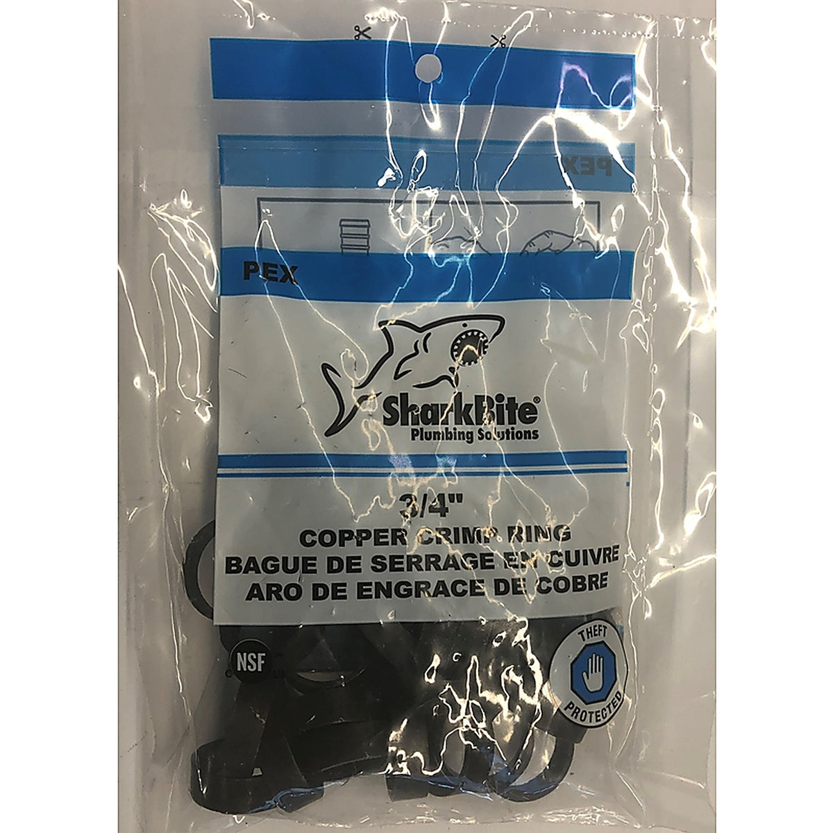 SharkBite 23103CP25 3/4 in. PEX x 3/4 in. Dia. PEX Copper Crimp Ring