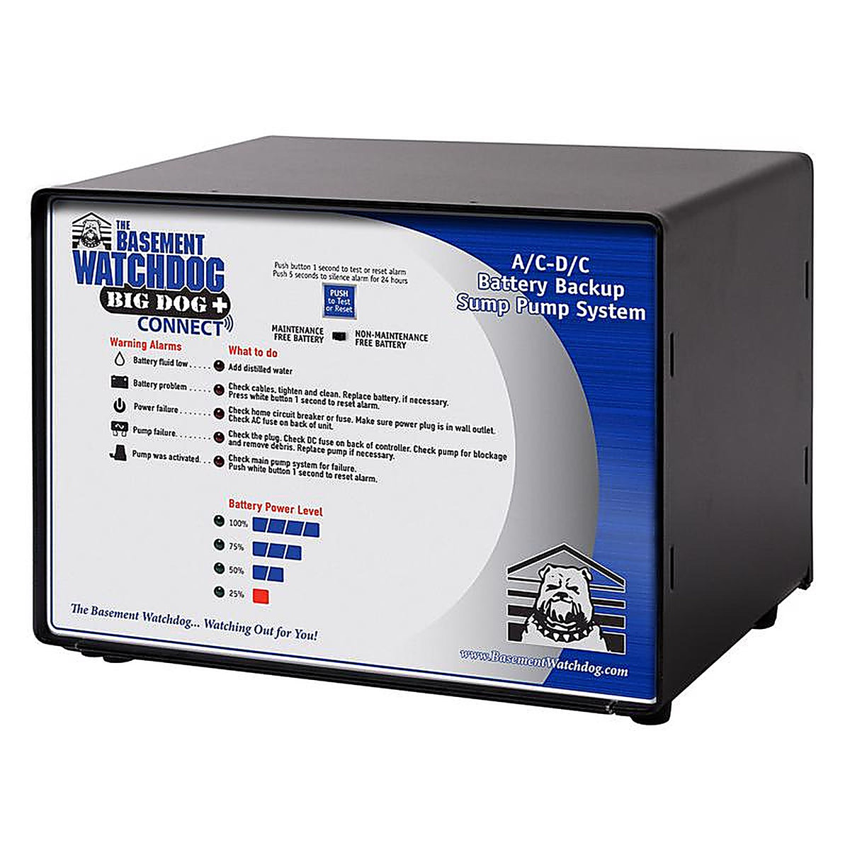 The Basement Watchdog - BWD12-120C - 1/3 HP 3,500 GPH Thermoplastic Dual Reed Switch Battery Backup Sump Pump