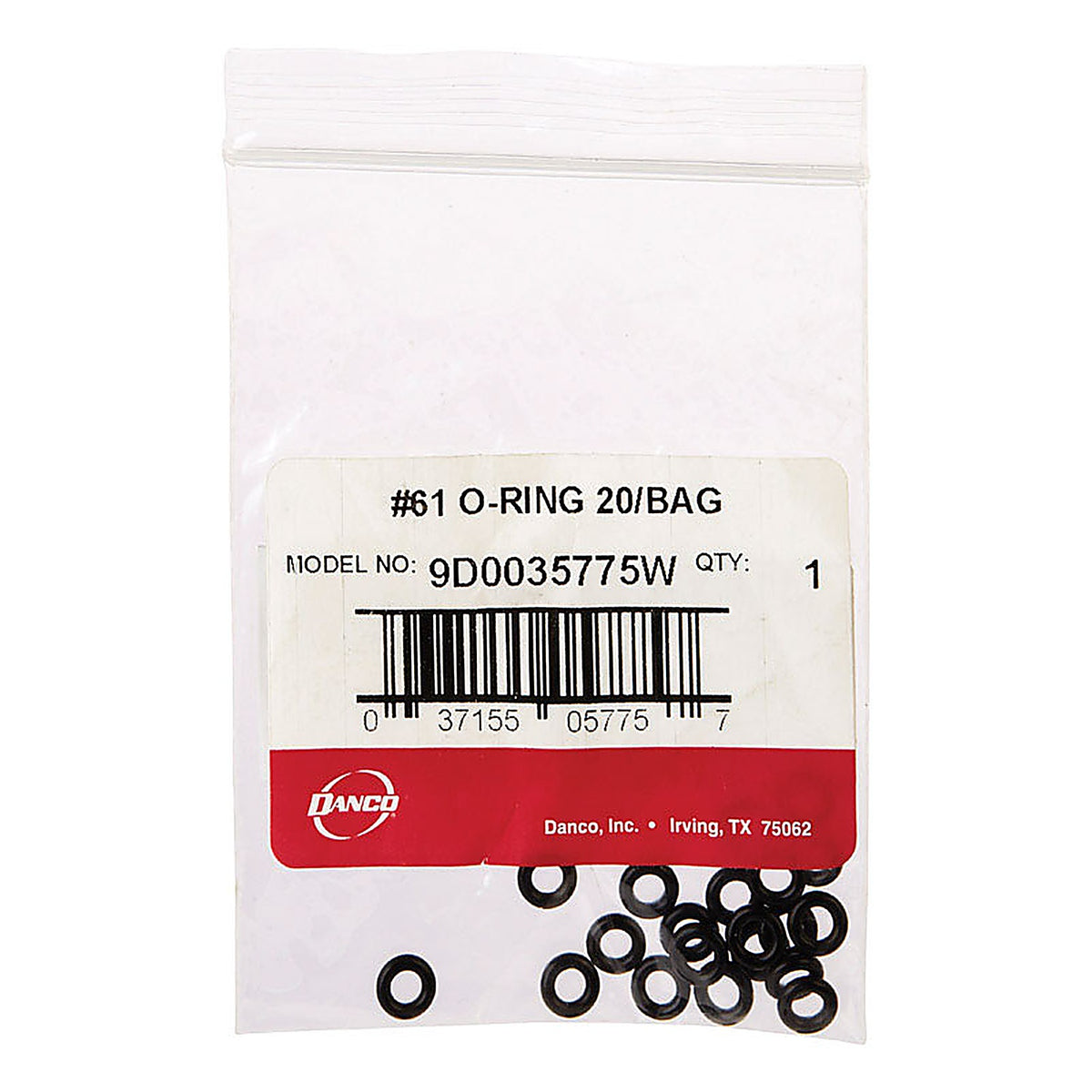 Danco - 35775W - 9/32 In. D X 5/32 In. D #61 Rubber O-Ring 20 Pack